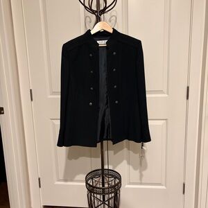 Tahari Elegant Navy Blue Blazer with Button Details